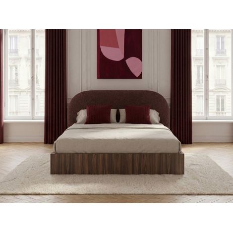 BOBOCHIC - Lit coffre SELIN bois foncé  140x190 Orange (1/5)