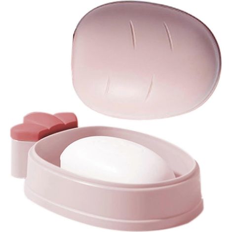 Porte-savon en forme de carotte, distributeur de savon, porte-savon de voyage original pour salle de bain, cuisine, lavabo - Rose (1/5)