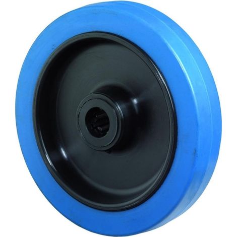 BS Rollen ruota di ricambio gomma elastica blu cuscinetti a rullini Ø 100 mm 140 kg - B61.101 (1/3)