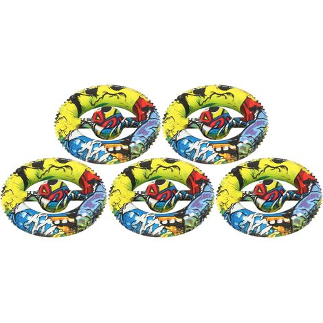 Lot de 5 anneaux de main ronds en silicone à motifs, jouet anti-stress, outil d'entraînement des doigts pour la rééducation à domicile, Dazzle (1/5)