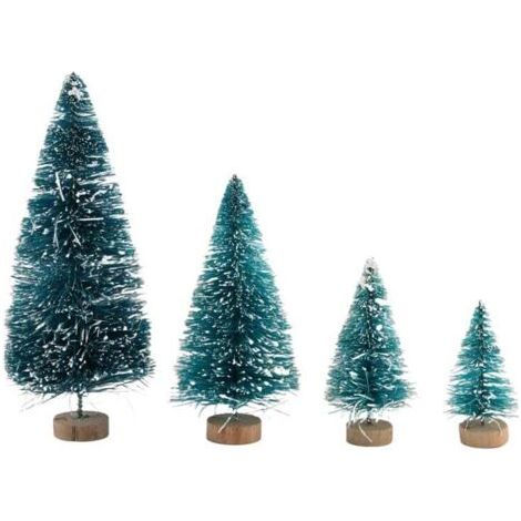60 Mini Ornements de Table en Sisal Neige Givre avec Base Bois pour Décoration de Noël Hiver (1/4)