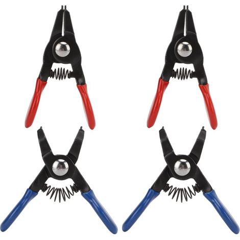Jeffergarden Jeu de Mini pinces à anneau pression, 4 pièces, universel, en métal, à ressort, Durable pour circlip interne et externe (1/5)