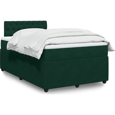 Boxspringbett mit Matratze Dunkelgrün 120x190 cm Samt (1/5)