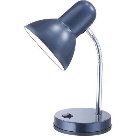 Funktionale Schreibtischlampe / Tischleuchte BASIC in Blau, Flexrohr (1/3)