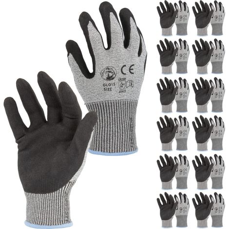 STI Guanti Anti Taglio antiscivolo palmo spalmato in nitrile touchscreen 7 S ( Pacco da 12pz )