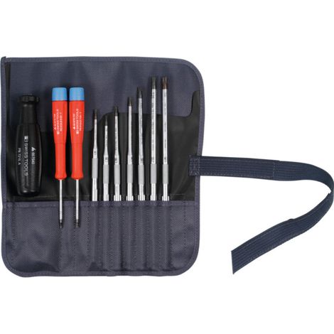 PB Swiss Tools Jeu de tournevis pour TX, avec manche“multicraft”, Nombre de pièces: 10