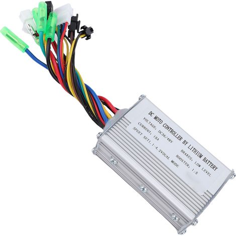 Contrôleur de moteur sans balais pour vélo électrique 15A 250W, en alliage d'aluminium, à onde carrée, avec fil pour lampe