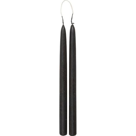 Lot de 2 Bougies Bâton "Hugo" 30cm Noir (1/2)