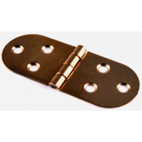 2 PEZZI - CERNIERE A BISCOTTO CON FERMOIN OTTONE BRONZATO CON VITI 80X30MM