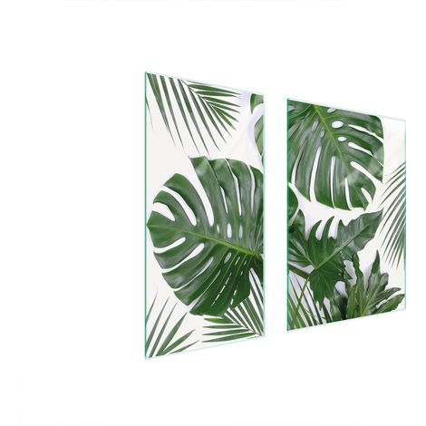 PLAQUE DE PROTECTION EN VERRE 75x52 MONSTERA (1/5)