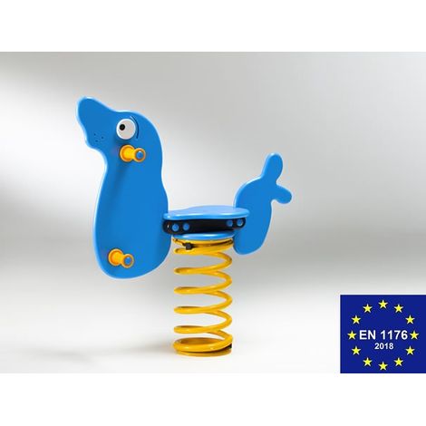 Foca a Molla in Polietilene per Parco Giochi per Bambini Con Molla Filo 17,5 mm e Staffa OMEGA- ITALFROM (1/2)