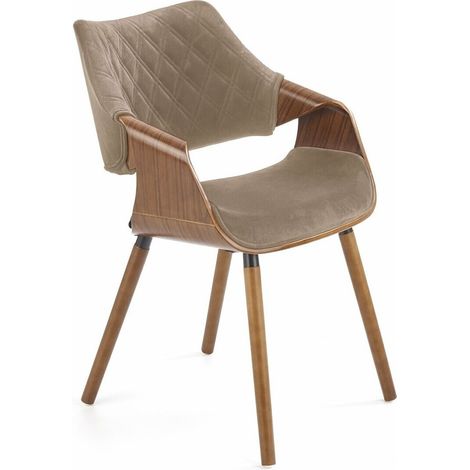 Silla Houston 720, But + Beige, 77x56x55cm, Tapiz, De madera, Chapa de madera natural (1/2)