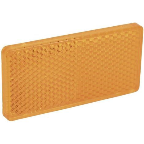 Catadióptrico ámbar adhesivo 71 x 35 mm, resistente y homologado para vehículos (1/5)