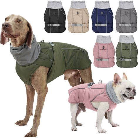 Manteau d'hiver pour chien, veste chaude et réfléchissante, imperméable et coupe-vent, veste de neige réversible Stormguard, gilet pour chiens de petite, moyenne et grande taille. (1/2)