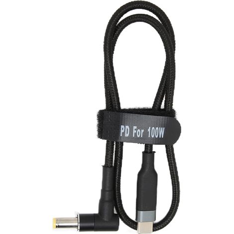 Cordon de pour Ordinateur Portable, 20 V/5 A 100 W USB Type-C vers DC 5,5 X 1,7 Mm Cordon d'alimentation pour Ordinateur Portable Résistant à l'usure et à Rapide,(JD0609 (0,5 (1/5)