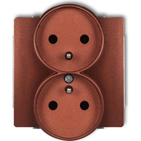 Deco Doppelsteckdose mit/ohne, braun-metallic 9DGPR-2zp