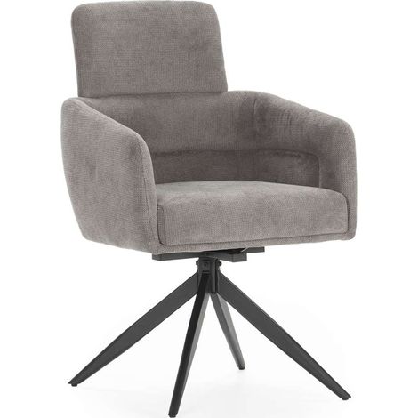 Pack de 2 sillones giratorios modelo Maggie tapizado textil gris oscuro, 93cm(alto) 58cm(ancho) 63cm(largo) (1/5)