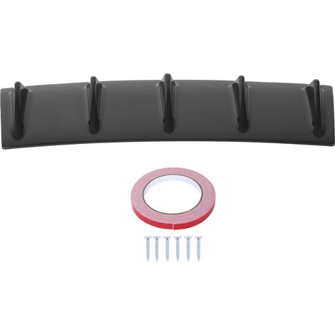 Pare-chocs arrière diffuseur lèvre spoiler imperméable noir brillant universel 5 ailettes pour modification auto (1/5)