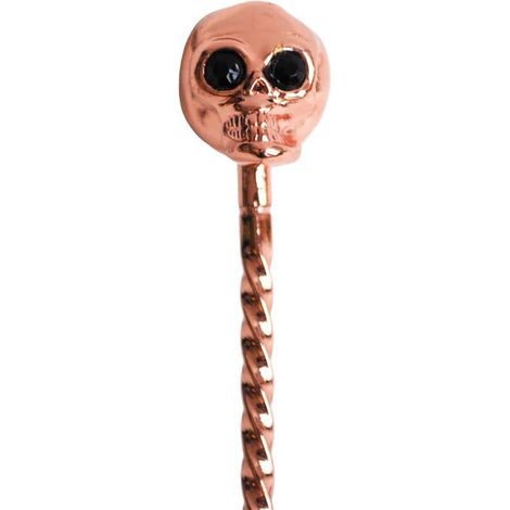 Cuillère cocktail SKULL - Cuivre - 33cm