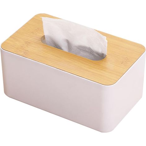 Rechteckige Box mit Bambusdeckel – 10 x 21 x 13 cm – Esszimmer, Büro, Auto