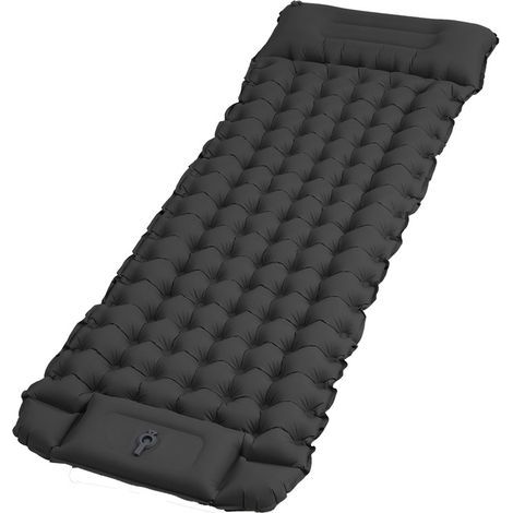 Faltbare, aufblasbare Campingmatratze mit Fußpumpe (schwarz) (1/5)