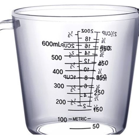 Verre doseur en plastique, 600 ml, grand verre doseur, pichet doseur, verre doseur pour eau froide, thé glacé, jus, bière et lait (1/5)