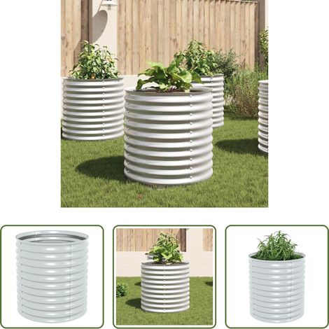 Hochbeet - Garten-Hochbeet 80x80x81 cm Verzinkter Stahl Silbern (1/5)