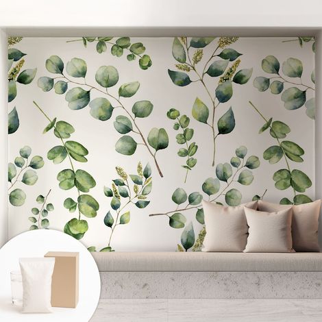 Tapete Vliestapete mit Kleber - Fototapete mit Motiv - Wandtapete modern - Wandgestaltung Grüne Blätter 208x146 cm (1/5)