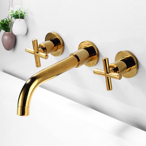 Robinet de Lavabo Encastré, Doré Luxury (1/2)