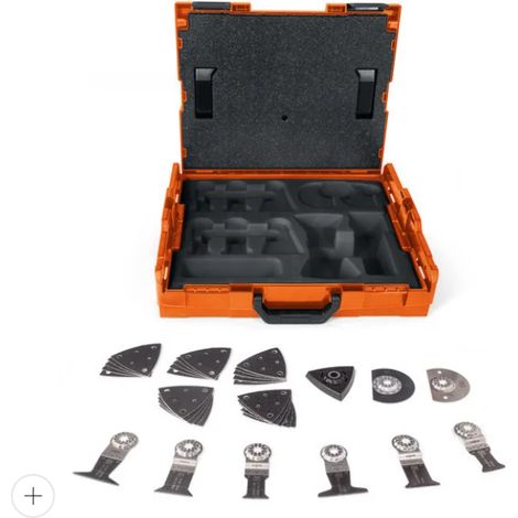 Coffret d'accessoires FEIN Starlock L-BOXX 102 – 3 lames E-Cuts bi-métal pour bois et plastique – Mallette 383x273x75mm