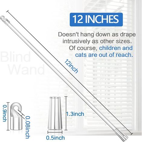 12-inch transparent curtain rod/swivel, acrylic curtain rod, Venetian blind/swivel. (1/5)