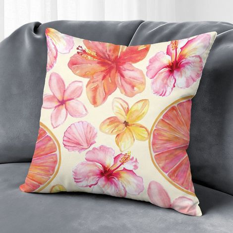 Housse de coussin extérieur floral, style ferme pour terrasse,50×50cm (1/5)