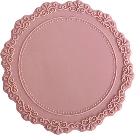 Set de table rond rétro en relief, imperméable, résistant à l'huile et anti-brûlure (1/2)