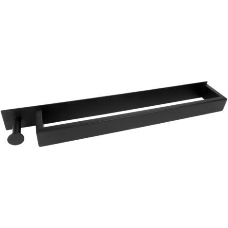 VtiziklPorte Serviette Salle de Dain sans Percage, Support Serviette Salle de Bain Adhesif, Inoxydable, 40cm, Noir (1/5)