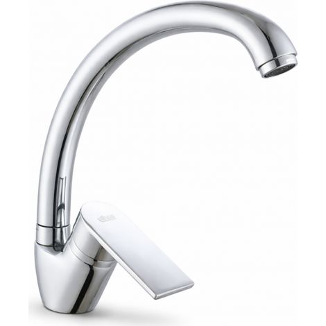Miscelatore Rubinetto Monocomando Per Lavello Cucina Canna Alta Cromato 94003
