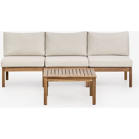 Set di divani modulari Branson in legno di acacia da 3 pezzi con tavolino da caffè SKLUM (1/5)