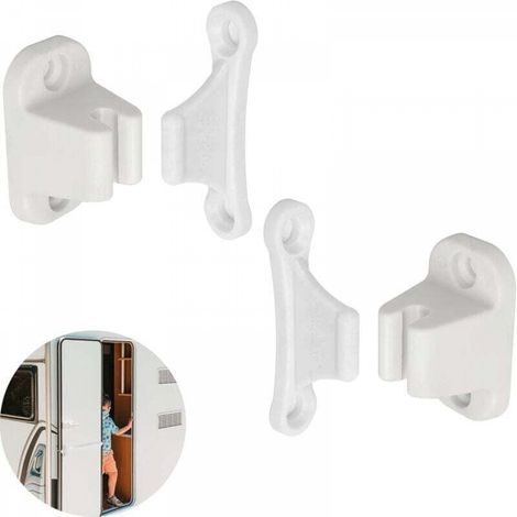 Loquets de porte de caravane et de camping-car, paquet de 2, serrures de porte blanches, portes de service et de stockage, sécurité de porte de camping-car (1/5)