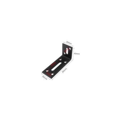 Staffe angolari regolabili, set da 2, in acciaio inox, dimensioni 80 x 40 x 30 mm, supporti angolari a 90 gradi per riparazione mobili, nere - Crezuo