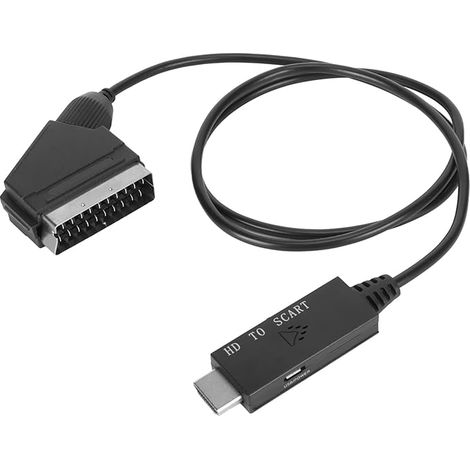 Convertisseur HDMI vers Péritel - Câble Adaptateur HD pour Téléviseurs, Magnétoscopes VHS - Prise en Charge PAL NTSC (1/5)