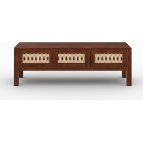 Mueble de TV de madera de mango y cañizo - Tiki (1/4)
