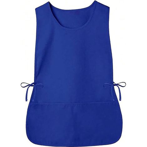 Eine Blusenschürze mit seitlichen Bändern und zwei tiefen Taschen, unisex, geeignet für Küchenarbeiten - königsblau. (1/4)