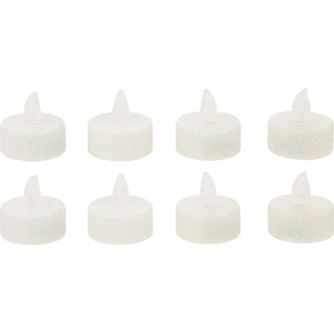 Paris Prix - Lot De 8 Bougies Led colorama 4cm Blanc (1/2)
