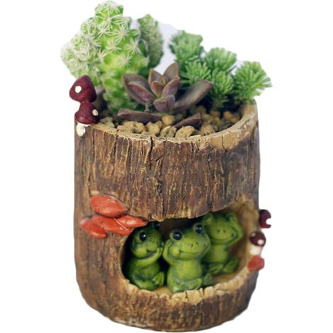 Pot À Plantes - En Résine - Avec Trou De Drainage - Pour Succulentes Cactus Et Herbes - Décoratif Intérieur Extérieur - Unité (1/5)