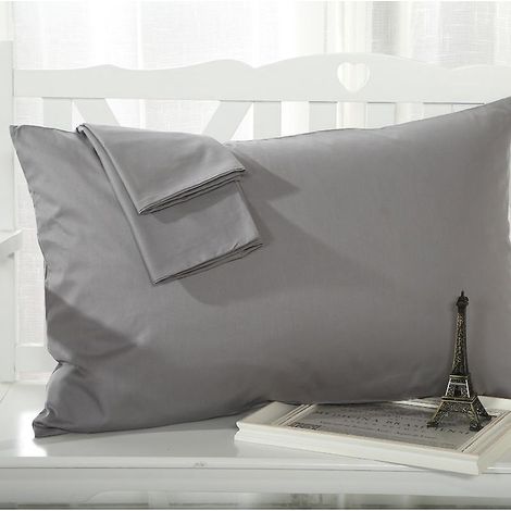 Kissenbezug 48x74cm - 2er-Set, 100% Mikrofaser, superweich, milbenresistent, hypoallergen (grau) (1/4)