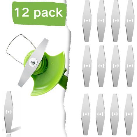 12PCS Lames De Rechange pour Tondeuse à Gazon Lames de Tondeuse électrique Compatible Lames de Rechange pour Coupe Bordure Accessoires de Tondeuse à Gazon à Lame de Rechange (Argent) (1/4)