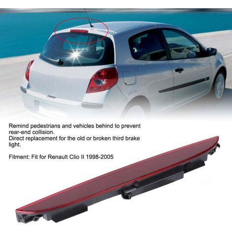 3ème feu stop feu stop haut niveau 7700410753 couleur rouge adapté pour Renault Clio II 1998-2005 (1/4)