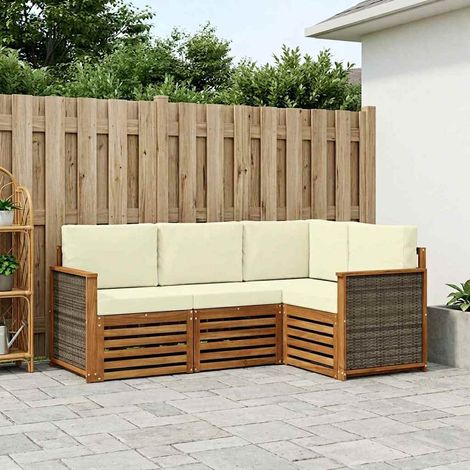 vidaXL Sofagarnituren mit Kissen 4 pcs Massivholz Akazie (1/5)