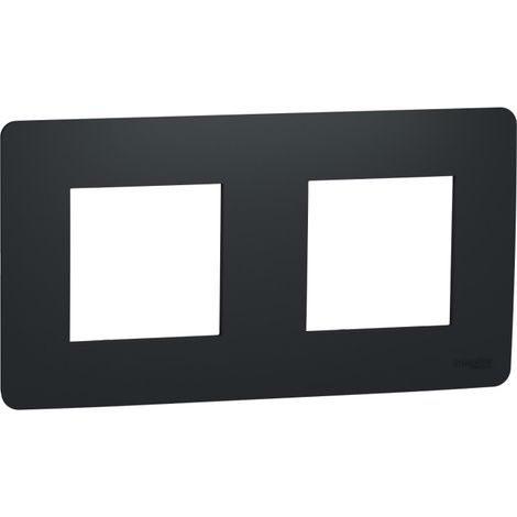 Schneider Electric – Plaque Unica Studio 2 postes – Finition anthracite – Montage horizontal et vertical – Utilisation intérieure uniquement