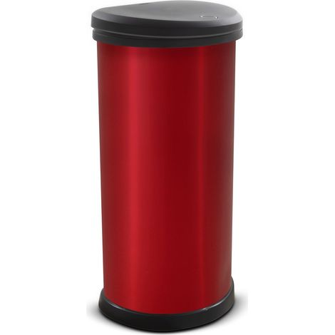 Curver Deco Bin D-Shape Push Lid 40L, Red