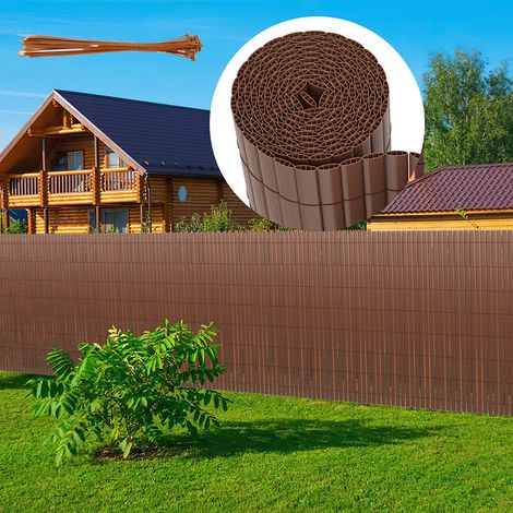Wolketon PVC Sichtschutzmatte Balkon & Zaun – Wetterfester Sichtschutzzaun für Zaun, Windschutz, Zuschneidbar Braun 120x900cm